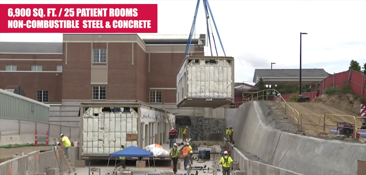 Construction equipment installing module for Beth Israel Deaconess Hospital in Plymouth, MA